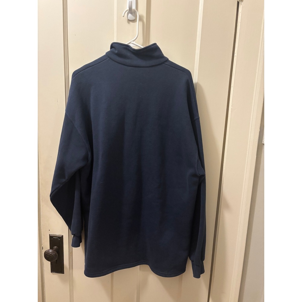 Lee Heavyweight XL Navy Blue Quarter Zip Sweatshirt Fleece XFX Logo Pullover - Picture 2 of 4